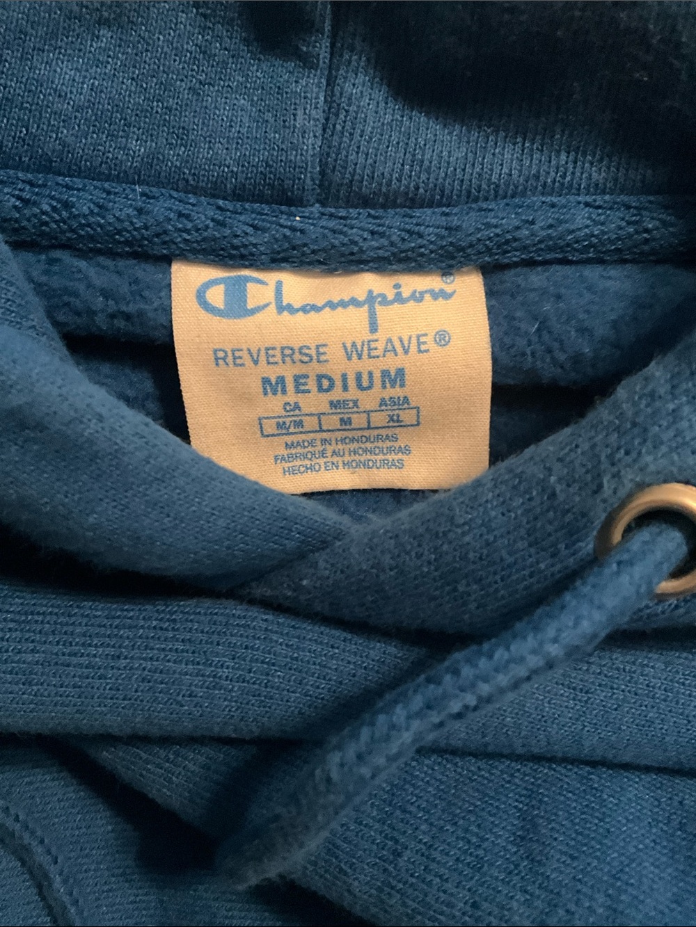 Champion Men's Teal-Blue Hooded Sweatshirt - Picture 4 of 4